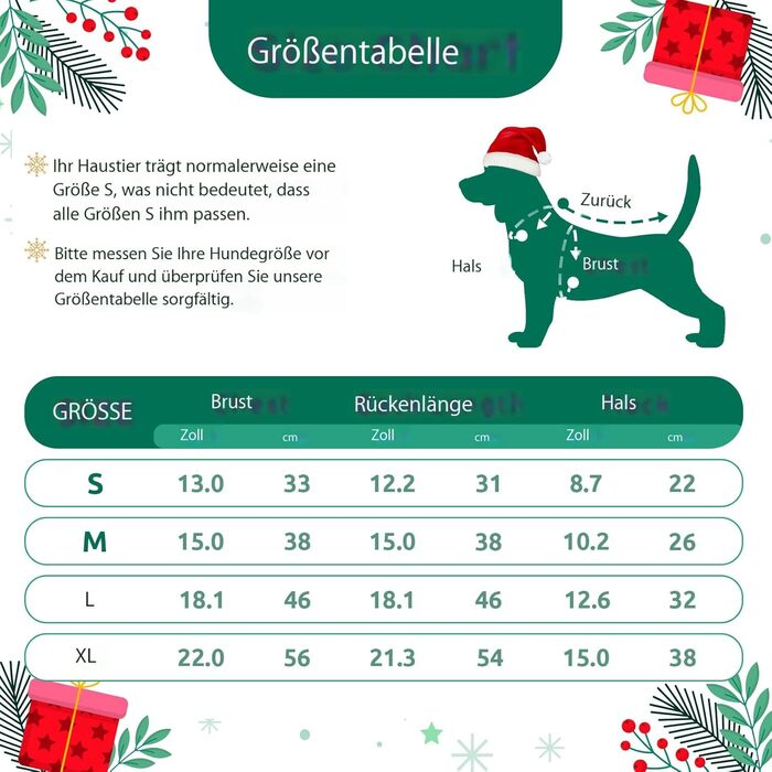 Пуловер для собак на Різдво: Костюм Святого Миколая для собак, малого, середнього та великого розміру. Червоний пуловер з повідком та отвором для хвоста. Ідеальний одяг для домашніх тварин. Розмір L.