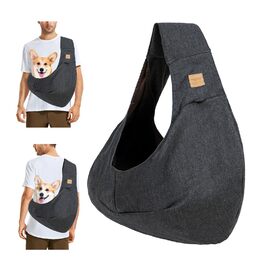 PETCUTE Сумка-переноска для собак до 6 кг, сіра, з кишенею та ременем безпеки