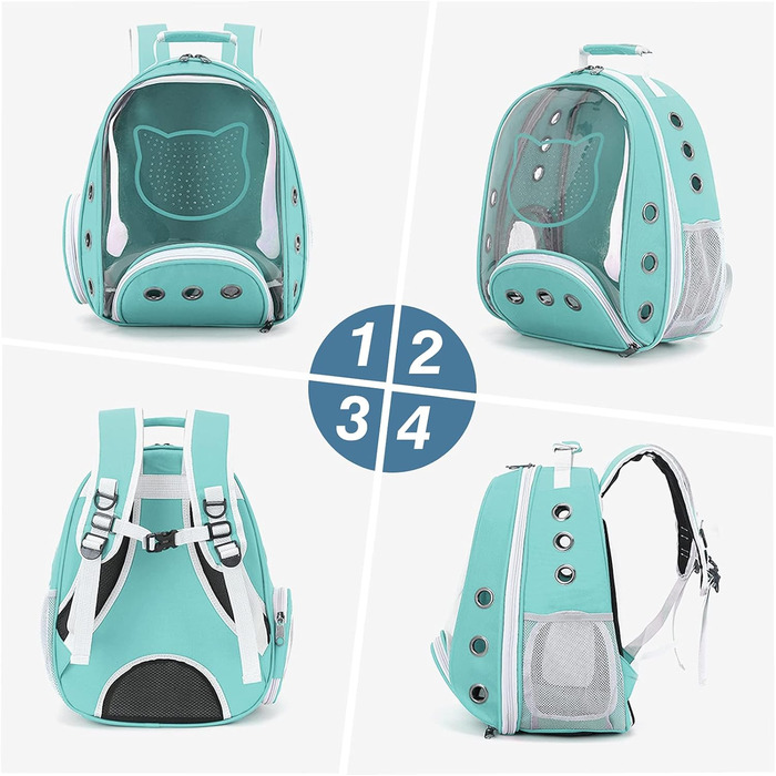 Рюкзак для котів та маленьких собак PETCUTE, дихаючий, знімний килимок, до 6 кг, з прозорим вікном, для подорожей (Цянова)