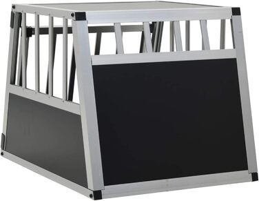 Транспортна переноска для собак Gecheer, складана переноска для великих собак XXL, алюміній та MDF, для безпечного транспортування в автомобілі (54 x 69 x 50 см)