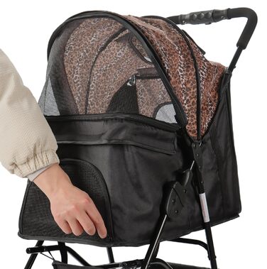 Візок для собак Сенна сірий (чорний & леопард)