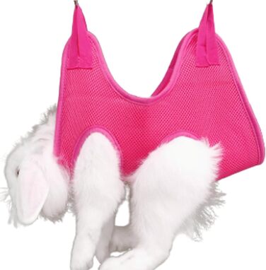 Гамак для кроликів з ремінком безпеки для догляду за кігтями, грумінгу та купання, сумка для грумінгу котів та дрібних тварин (XXS, червоний, для прогулянок)