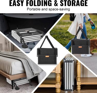 Сходинка для собак VEVOR у автомобіль: 4 сходинки, широка, складна, з антиковзким покриттям, легка алюмінієва трепічка для авто, SUV та вантажівок