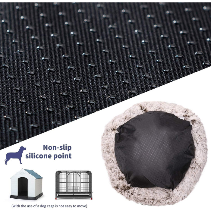 М'яке ліжко для собак Haoye, кругла подушка для домашніх тварин, ліжко для котів/собак, донат, мила ліжечко, коричнева, Ø 70 см, 7 розмірів