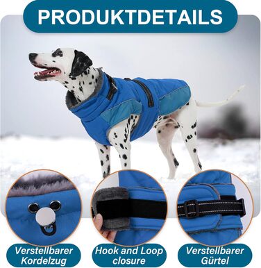 Водонепроникний теплий зимовий одяг для собак великих порід (Німецька дога) з високим коміром, зелений, XL, водонепроникний, для прогулянок в снігу