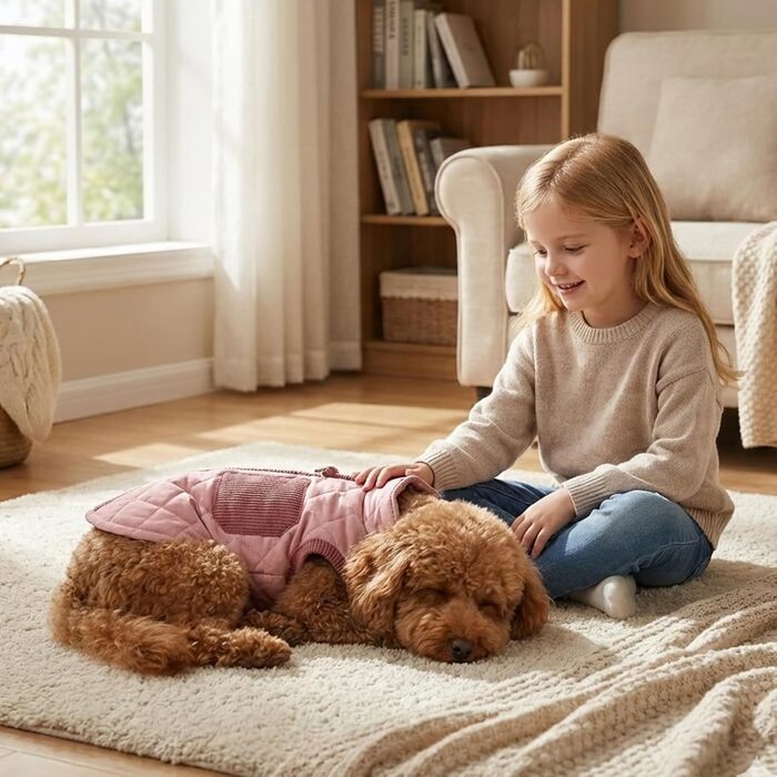 Теплий зимовий одяг для собак FeimaX: вітронепроникна куртка з флісовою підкладкою, D-Ring, для малих та середніх собак, рожевий, 3XL