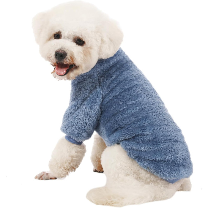 Пуловери для собак Kyaringtso, 2 шт., для маленьких собак, одяг для собак, дівчаток та хлопчиків, ультрам'які та теплі, зимові, на Різдво (XXS - XXL, блакитний + світло-коричневий + темно-сірий)