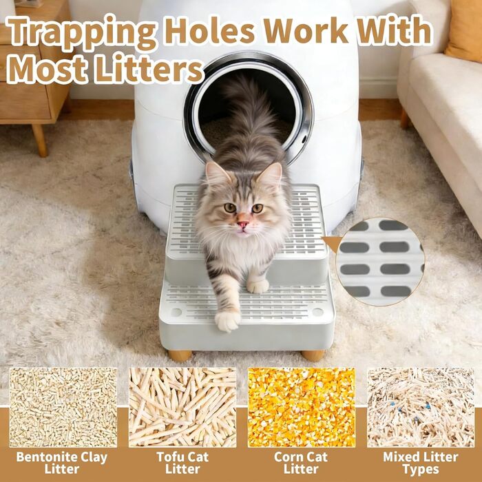 Сходи для котів Katzenklo Treppe Doppelstufig з фільтром для лотка: Рампа для кошенят та літніх котів, нековзка, легко миється