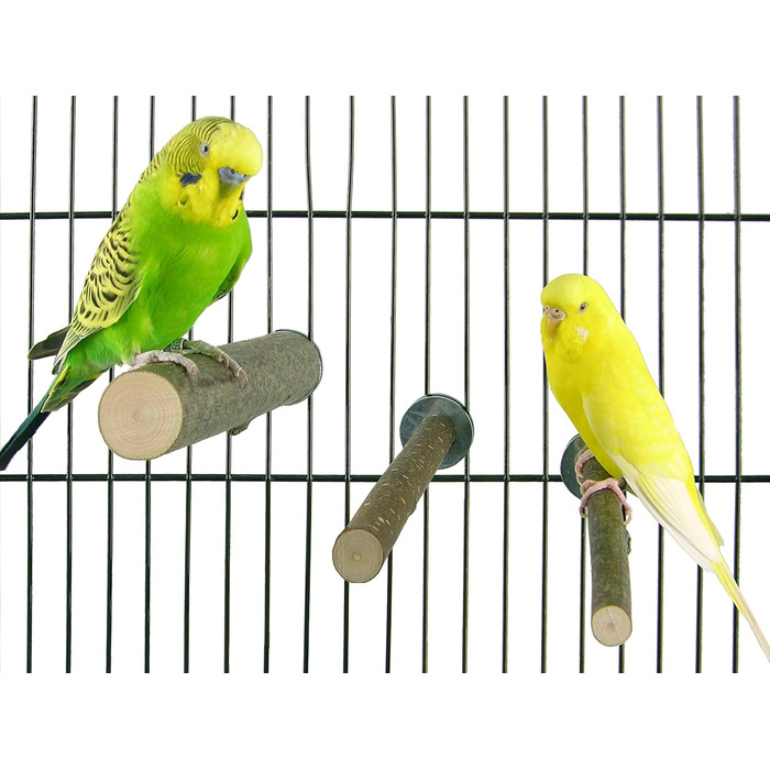 VogelKing комплект із 9 сідал для птахів із натурального дерева, різні розміри (3×14 см, 3×20 см, 3×26 см), для хвилястих папуг, амадин, корел, папуг та інших, набір сідал для клітки