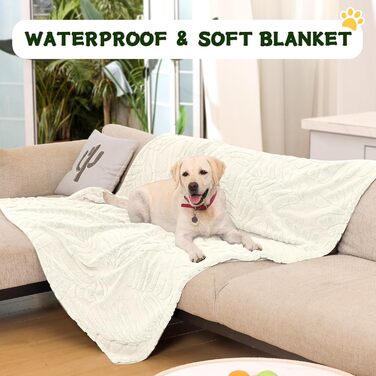 Водонепроникний плед для собак Baodan, 73x100 см, миючий флісовий плед - м'який, теплий та затишний. Ідеально підходить як підстилка для домашніх тварин на ліжко, диван та крісло, Бежевий колір