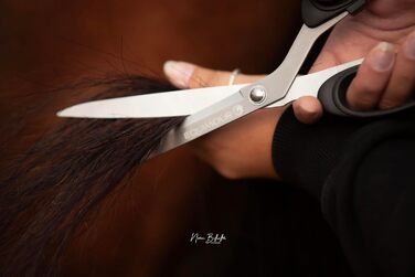 Набір ножиць для догляду за кіньми: ножиці для хвоста та гриви, з чохлом. Нержавіюча сталь, ергономічний дизайн, ідеально для догляду за хвостом та гривою.