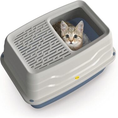 Лоток для котів Cat Centre Katzenklo XL з кришкою, Hop-In, Top Entry, сірий, 56 x 40 x 38 см