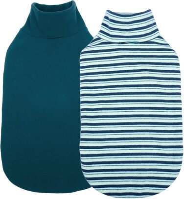 Пуловер для собак Kuoser, 2 шт., XS, флісова жилетка, теплий одяг для маленьких собак, темно-синій та смугастий, XS