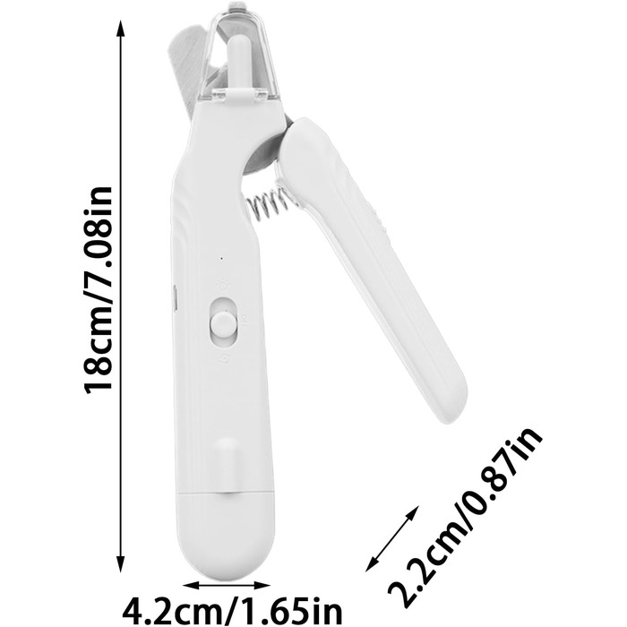 Триммер для нігтів собак з LED-підсвічуванням та акумулятором, для собак, цуценят, догляд за лапами, білий