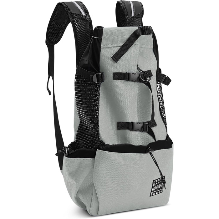 Рюкзак-переноска для собак ALLSOPETS, регульований, сірий шалфей, L