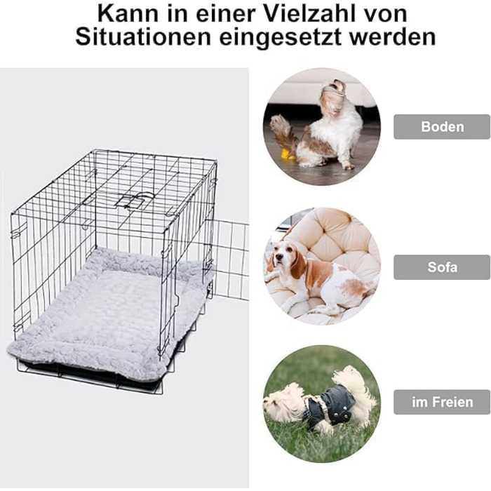 Крісло-ліжко для собак середніх порід 75x50 см з м'яким ворсом та антиковзною основою, сірого кольору, в мармуровому стилі