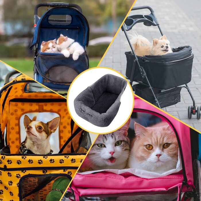 Захисний чохол для візка для собак - водонепроникний, з подушкою | Магнітна підкладка для транспортування, прогулянок, пляжу, ветеринара, сірий