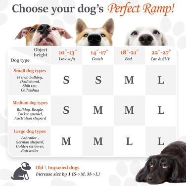 PATHOSIO PETS Рампа для собак з дерева, складна, регульована, для ліжка, дивану, авто, для всіх порід, до великих собак, колір горіх-сірий