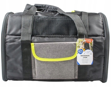 Переноска для собак та котів Duvo+ XS — чорна тканинна + шлейка