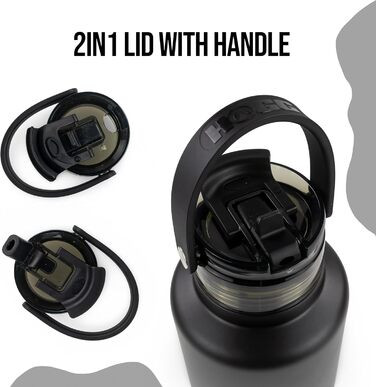 Водяна пляшка для собак Hogg Hydro Hound з нержавіючої сталі, ізольована, з неслизьким покриттям, чорний колір, 907.2 г