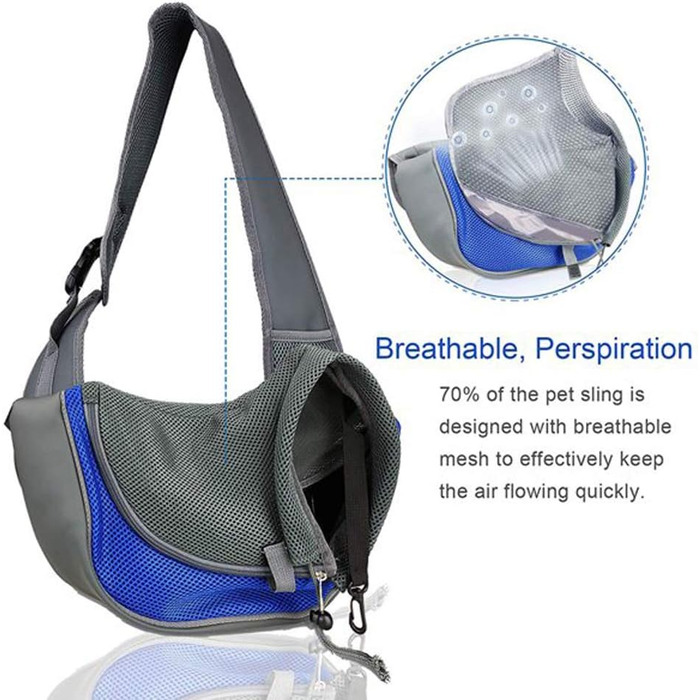 Сумка-переноска для собак та котів, блакитна, до 4 кг, дихаюча сітка