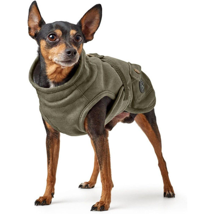 Теплий зимовий одяг для собак HUNTER Hundemantel UPPSALA TREND, хакі, розмір 40: водонепроникний, вітрозахисний, з бавовни, з підкладкою, для холодних днів