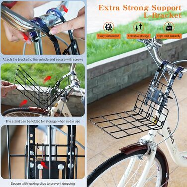 Корзина для собак на велосипед, складана 3-в-1, сіра. Підходить для малих та середніх тварин до 12 кг. З L-потриманням та 4 сітчастими віконцями.