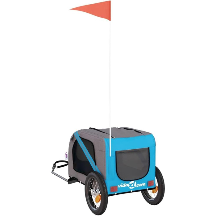 Причіп для велосипеда для собак, блакитний та сірий, Oxford-Gewebe та метал, LH96839