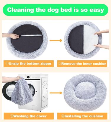 Кругле ліжко для собак та котів, м'яке, 4XL (120 см), сірий колір