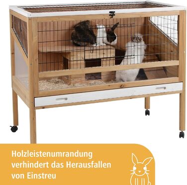 Клітка для гризунів Kerbl Indoor Deluxe з роликами, 115x60x92,5 см, для хом'яків та морських свинок