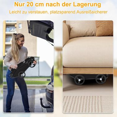 Візок для собак Homewell: складаний, багатофункціональний, з висувним ручками (чорний)