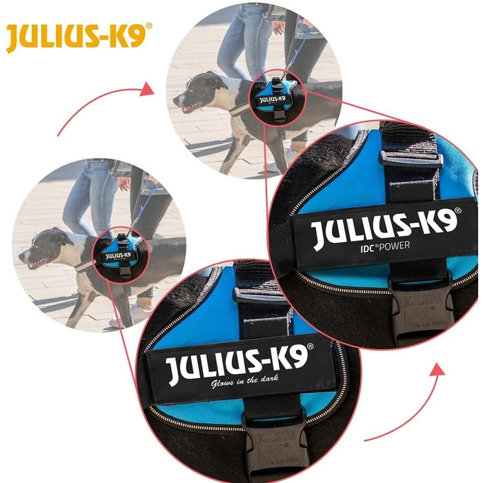 Шлея для собак Trixie Julius-K9 Power, розмір XS, неонова, чорна