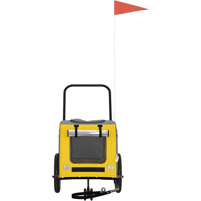 Фasba Причіп для велосипеда для домашніх тварин, міцний оксфордський матеріал та сталевий каркас, 125 x 53 x 54 см, водонепроникний з дверцятами на блискавці для прогулянок з собаками та котами