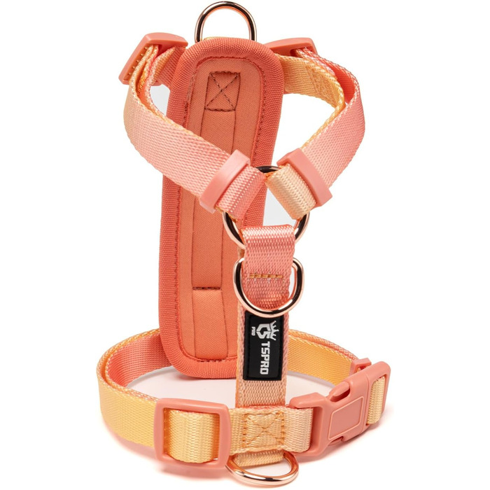 Нашийник для собак середнього розміру TSPRO, не тягне, легкий, регульований, градієнт кольору, з швидкою застібкою, дихаючий та довговічний (жовто-зелений, розмір 2). Розмір 2 (обхват шиї 40,6–68,6 см, обхват грудей 40–70 см) Градієнт жовто-зелений