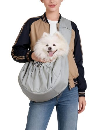 Сумка-переноска для собак та котів, широкі підплічники, регульована, ергономічна, сіра, до 5,4 кг