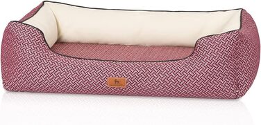 Ортопедичне собаче ліжко Knuffelwuff Sanford XXXL, 155 x 105 см, червоне - зручне собаче ліжко з піднятими бортиками та знімним чохлом, легко мити, для великих, середніх та маленьких собак