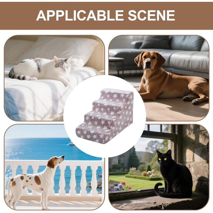 Рампа для собак та котів Cat Escabeau – портативна, складна, з неслизькою платформою, червона