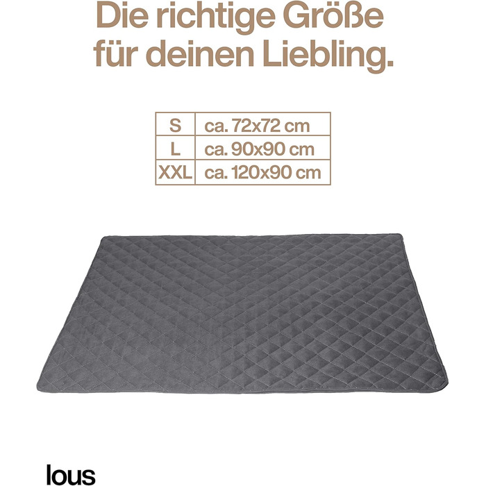 Подушка для собак ручної роботи, килимок для собак, ковдра для собак середніх та маленьких порід, прання до 90ºC, захист дивану, для домашніх тварин, собак та котів (L 98x97x3 см, Антрацит/Сірий) L 98x67x3 см Антрацит / Сірий