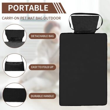Зручна водонепроникна ковдра для тварин, 100 x 70 см, для кемпінгу, собак, котів, підстилка, зігріваюча ковдра для собак з сумкою, лежанка для собак, килимок для собак, ковдри для тварин для відпочинку на вулиці та в приміщенні, туристична ковдра для дома