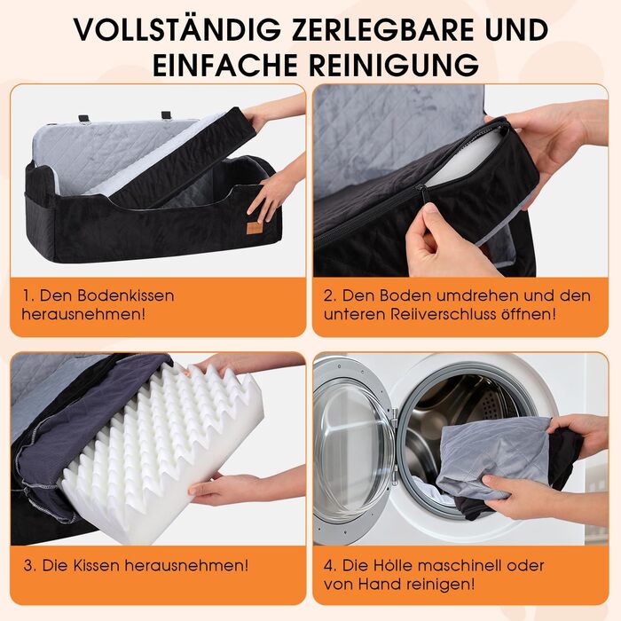 Автокрісло для собак середніх порід до 22,7 кг: безпечне, зручне, з кріпленням та антиковзким покриттям (70x60x45CM, 80x50x23CM)
