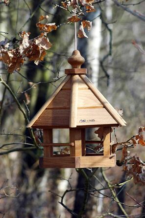 Класична годівниця для птахів Komfort, дуб, коричнева