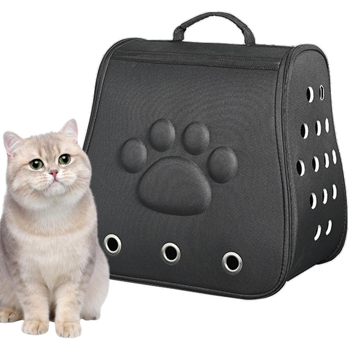 Чорна переносна сумка-переноска для котів та собак, зручна для подорожей | Переноска для тварин з вентиляцією