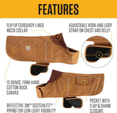 Куртка для собак Carhartt Feste, тепла та міцна, помаранчевого кольору, розмір M, Hunter Orange / Messing Medium