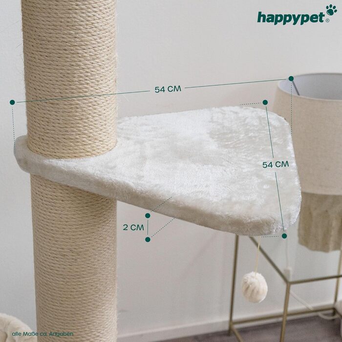 Універсальний лежак для котів HAPPYPET XL 55 см, сірий, 600г плюш, до 15 кг – заміна для когтеточки, міцна основа