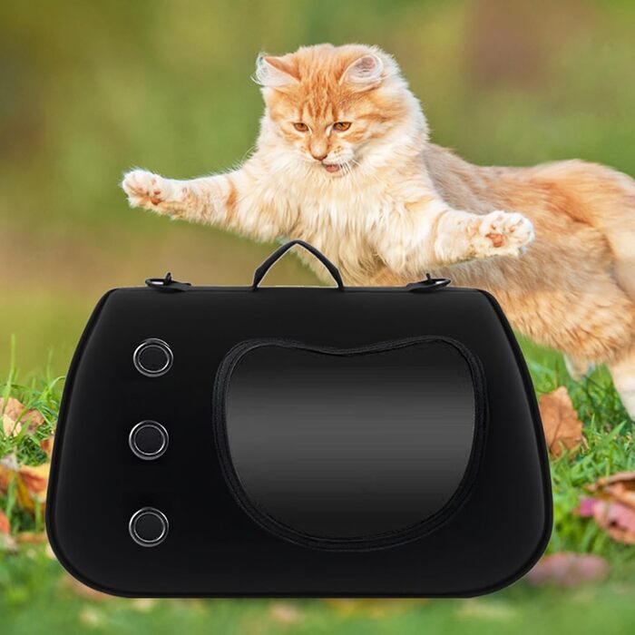 Сумка-переноска для собак та котів, чорна | Зручна, легка, для подорожей, пікніків, кемпінгу