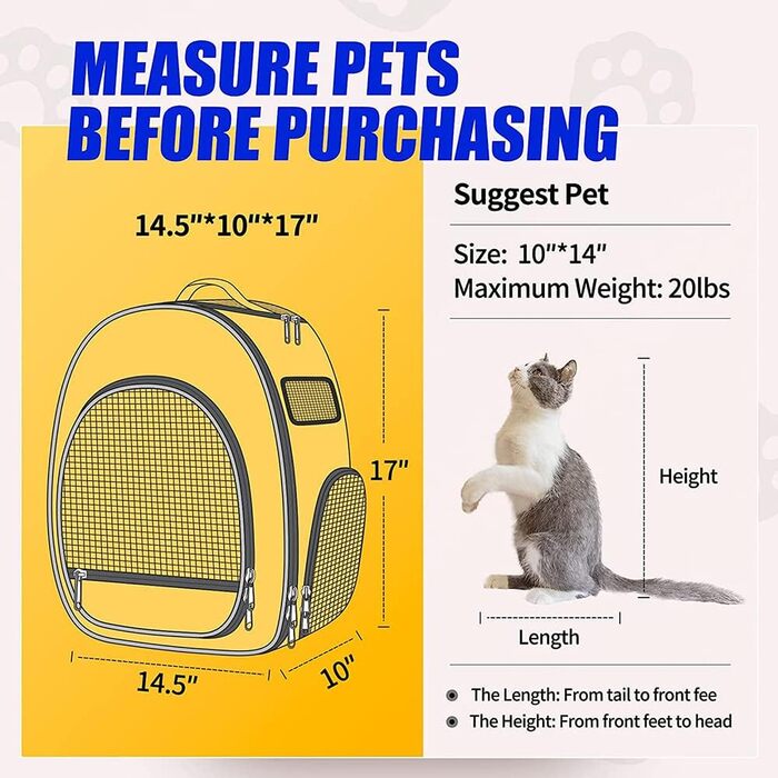 Рюкзак-переноска для кота та маленького собаки ACSUZ: дихаюча, для подорожей