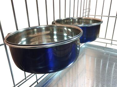 Миски для собак Ellie-Bo для фургонів, кліток або вольєрів, 1 пара (блакитні, 0.9L, середні)