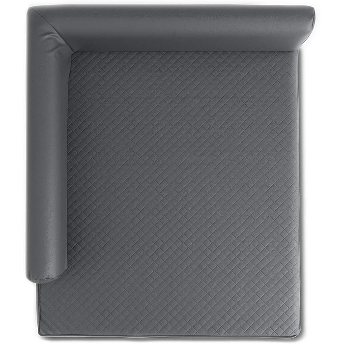 Крісло-ліжко для собак Mayaadi-Home Eck, сіре, 80x100x10 см, з штучної шкіри