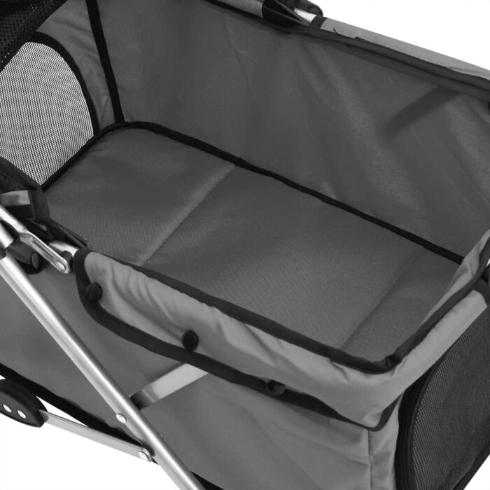 Складаний візок для собак vidaXL 76x50x100 см, сірий, оксфордська тканина, собачий візок-трансформер