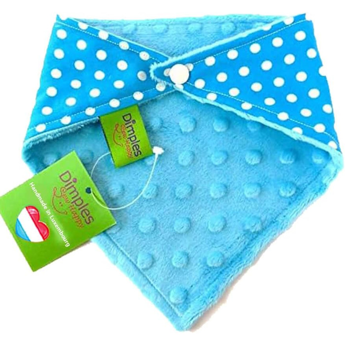 Бандана для собак і котів Dimples бірюзова в горошок, 55 см, ручна робота, аксесуар для малих, середніх і великих порід, подарунок власнику